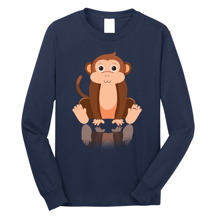 Funny Monkey Chimpanzee Ape Zoo Animal Lover Design Long Sleeve Shirt