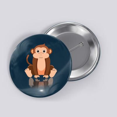 Funny Monkey Chimpanzee Ape Zoo Animal Lover Design Button
