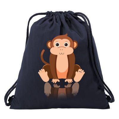 Funny Monkey Chimpanzee Ape Zoo Animal Lover Design Drawstring Bag