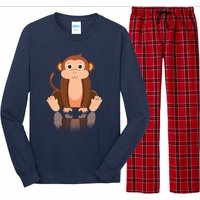 Funny Monkey Chimpanzee Ape Zoo Animal Lover Design Long Sleeve Pajama Set