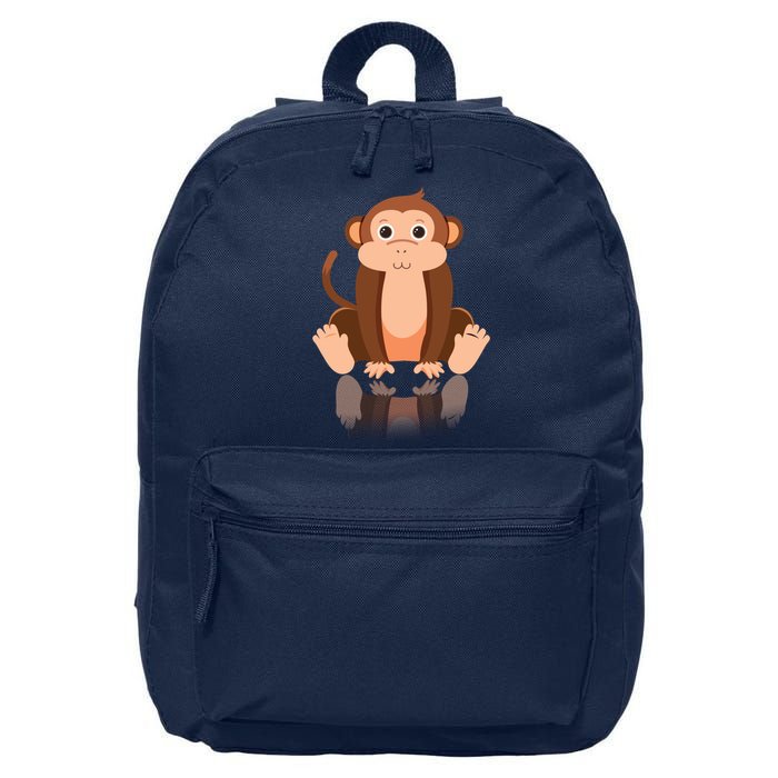 Funny Monkey Chimpanzee Ape Zoo Animal Lover Design 16 in Basic Backpack