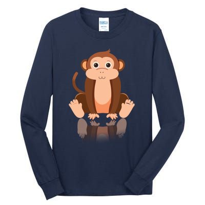 Funny Monkey Chimpanzee Ape Zoo Animal Lover Design Tall Long Sleeve T-Shirt