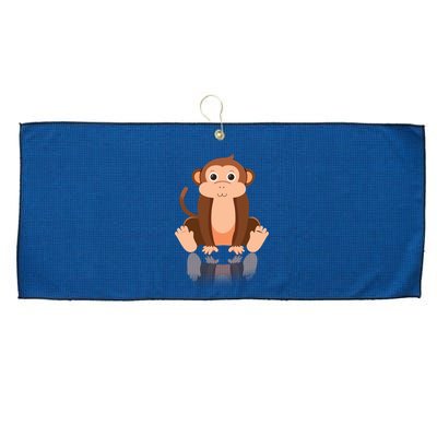 Funny Monkey Chimpanzee Ape Zoo Animal Lover Design Large Microfiber Waffle Golf Towel