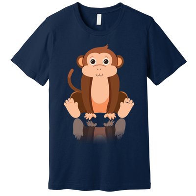 Funny Monkey Chimpanzee Ape Zoo Animal Lover Design Premium T-Shirt