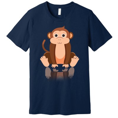 Funny Monkey Chimpanzee Ape Zoo Animal Lover Design Premium T-Shirt