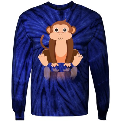 Funny Monkey Chimpanzee Ape Zoo Animal Lover Design Tie-Dye Long Sleeve Shirt
