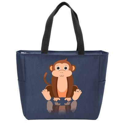 Funny Monkey Chimpanzee Ape Zoo Animal Lover Design Zip Tote Bag
