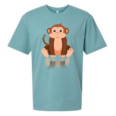 Funny Monkey Chimpanzee Ape Zoo Animal Lover Design Sueded Cloud Jersey T-Shirt