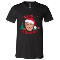 Funny Merry Christmas Trump Humorous Christmas Celebration V-Neck T-Shirt