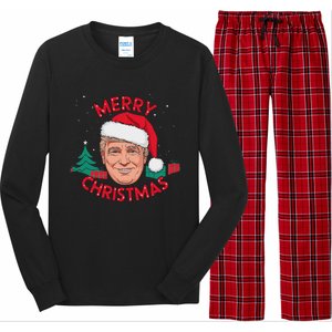 Funny Merry Christmas Trump Humorous Christmas Celebration Long Sleeve Pajama Set