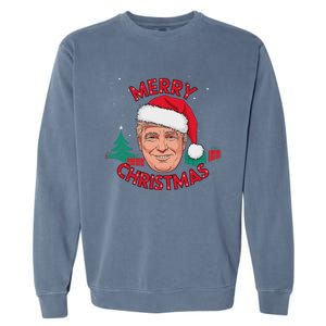 Funny Merry Christmas Trump Humorous Christmas Celebration Garment-Dyed Sweatshirt