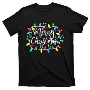 Funny Merry Christmas Lights Xmas Family T-Shirt