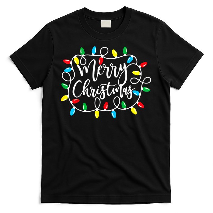 Funny Merry Christmas Lights Xmas Family T-Shirt