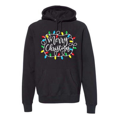 Funny Merry Christmas Lights Xmas Family Premium Hoodie