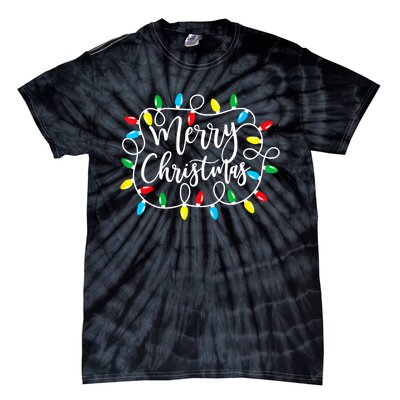 Funny Merry Christmas Lights Xmas Family Tie-Dye T-Shirt