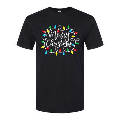 Funny Merry Christmas Lights Xmas Family Softstyle CVC T-Shirt