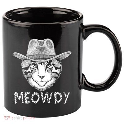 Funny Meowdy Cowboy Cat 11oz C Handle Ceramic Mug
