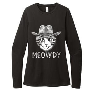 Funny Meowdy Cowboy Cat Womens CVC Long Sleeve Shirt