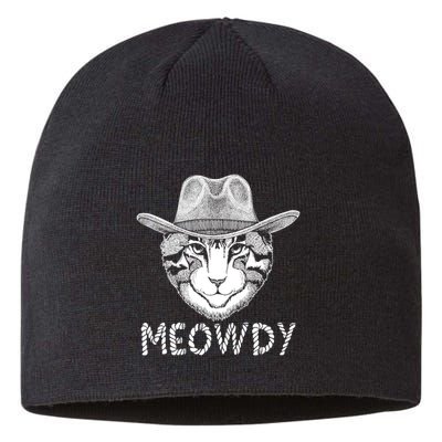 Funny Meowdy Cowboy Cat Sustainable Beanie