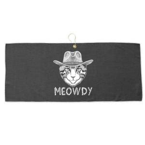 Funny Meowdy Cowboy Cat Large Microfiber Waffle Golf Towel