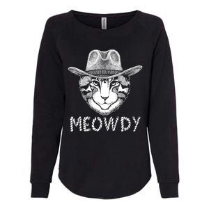 Funny Meowdy Cowboy Cat Womens California Wash Sweatshirt