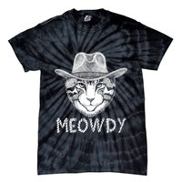 Funny Meowdy Cowboy Cat Tie-Dye T-Shirt
