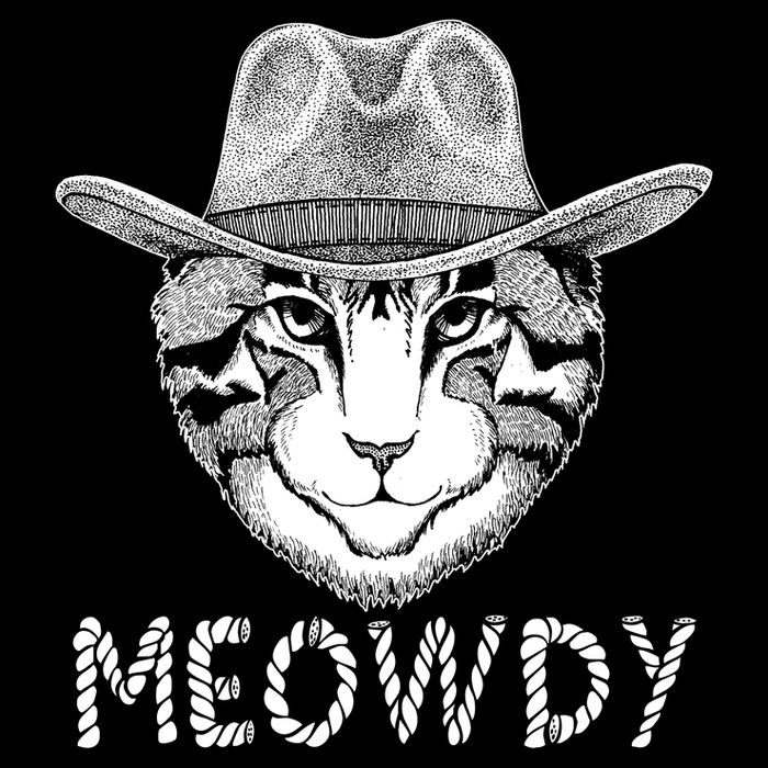 Funny Meowdy Cowboy Cat Tie-Dye T-Shirt