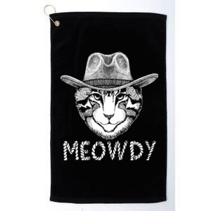 Funny Meowdy Cowboy Cat Platinum Collection Golf Towel