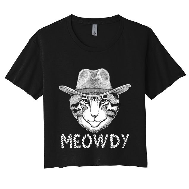Funny Meowdy Cowboy Cat Crop Top