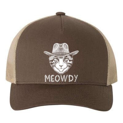 Funny Meowdy Cowboy Cat Yupoong Adult 5-Panel Trucker Hat