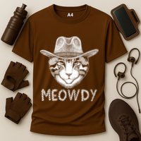 Funny Meowdy Cowboy Cat Cooling Performance Crew T-Shirt
