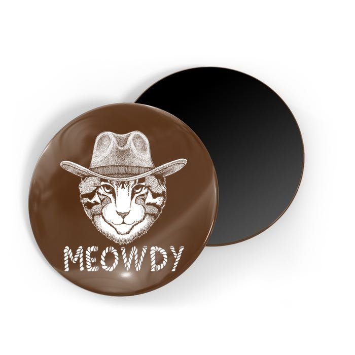 Funny Meowdy Cowboy Cat Magnet