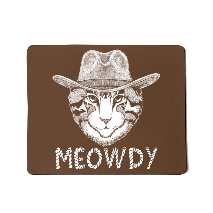 Funny Meowdy Cowboy Cat Mousepad