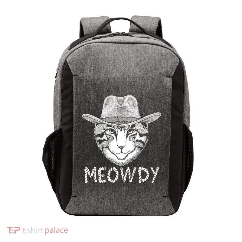 Funny Meowdy Cowboy Cat Vector Backpack