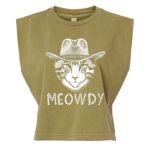 Funny Meowdy Cowboy Cat Garment-Dyed Women's Muscle Tee