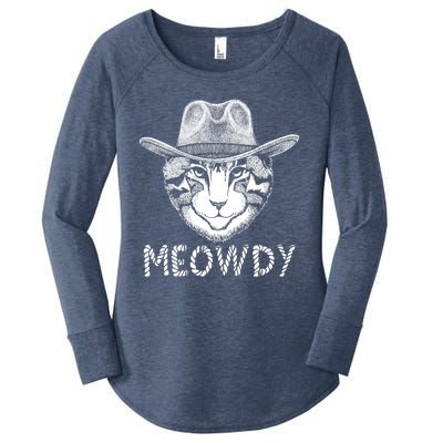 Funny Meowdy Cowboy Cat Women's Perfect Tri Tunic Long Sleeve Shirt