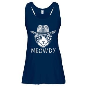 Funny Meowdy Cowboy Cat Ladies Essential Flowy Tank