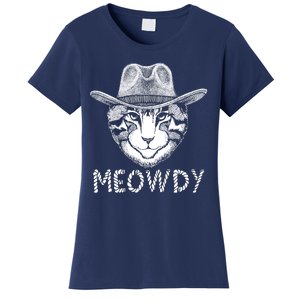 Funny Meowdy Cowboy Cat Women's T-Shirt