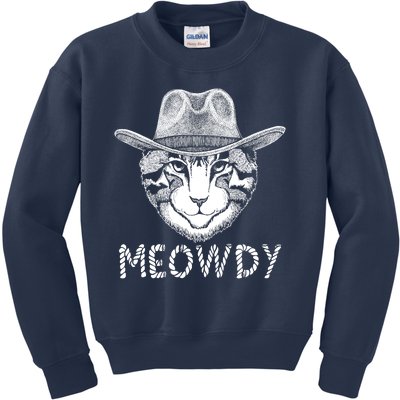 Funny Meowdy Cowboy Cat Kids Sweatshirt