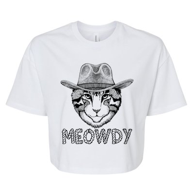 Funny Meowdy Cowboy Cat Bella+Canvas Jersey Crop Tee