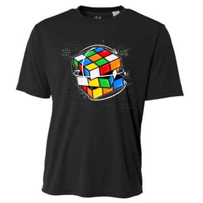 Funny Math Cuber Speed Cubing Puzzle Lover Cube Cooling Performance Crew T-Shirt