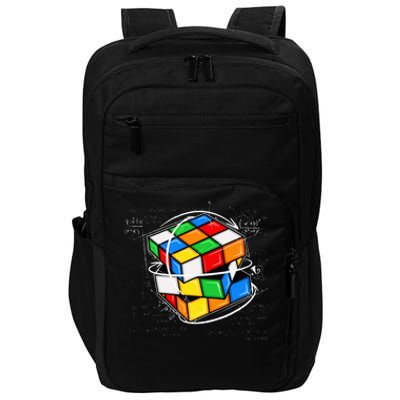 Funny Math Cuber Speed Cubing Puzzle Lover Cube Impact Tech Backpack