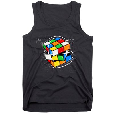 Funny Math Cuber Speed Cubing Puzzle Lover Cube Tank Top