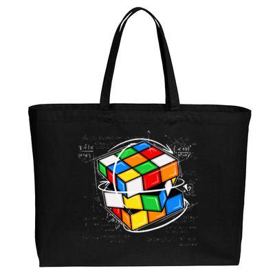 Funny Math Cuber Speed Cubing Puzzle Lover Cube Cotton Canvas Jumbo Tote