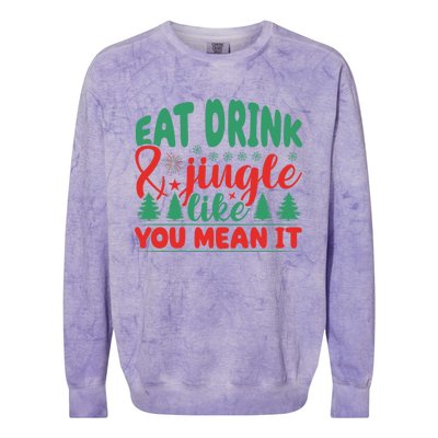 Family Matching Christmas Eat Jingle Like You Mean It Gift Colorblast Crewneck Sweatshirt