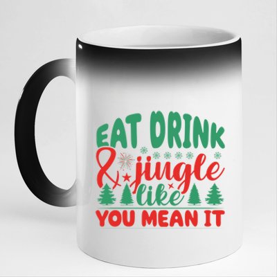 Family Matching Christmas Eat Jingle Like You Mean It Gift 11oz Black Color Changing Mug