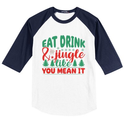 Family Matching Christmas Eat Jingle Like You Mean It Gift Baseball Sleeve Shirt