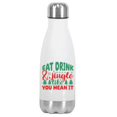 Family Matching Christmas Eat Jingle Like You Mean It Gift Stainless Steel Insulated Water Bottle