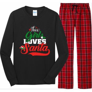 Family Matching Christmas This Loves Santa Funny Quotes Meaningful Gift Long Sleeve Pajama Set