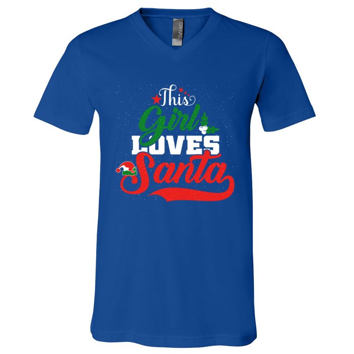 Family Matching Christmas This Loves Santa Funny Quotes Meaningful Gift V-Neck T-Shirt